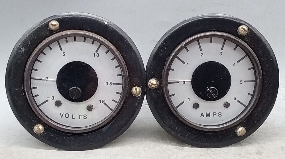 QTY 2 Weston Volt Meter Model 1539 FS=200UA / -3 + 15 VOLT / -1 + 6 AMPS /