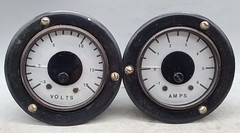 QTY 2 Weston Volt Meter Model 1539 FS=200UA / -3 + 15 VOLT / -1 + 6 AMPS /