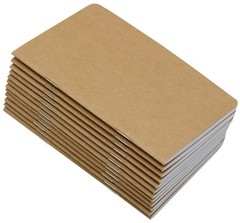 12 Pack Pocket Notebooks Blank Brown Cover Journals 64 Pages 5.5×3.5 Inch