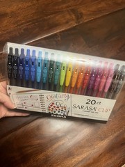 20 Count Zebra Sarasa Clip Gel Pens Assorted Colors 0.5mm Fine Point