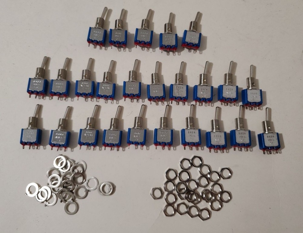 25pcs 5636 APEM Toggle Switch ON-ON, Solder Lug, Single-Pole, Panel Mount