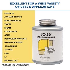 High-Fill Thread Sealant for Extreme Temps, Metal & PVC, Pipes, Valves, LP Gas,