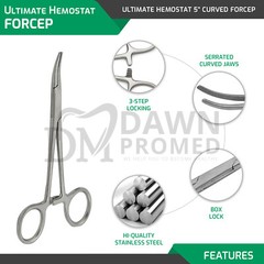 10 Pcs Mosquito Hemostat Locking Forceps 5″ Curved & Straight Surgical German GR