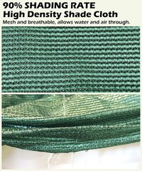 90% Green Shade Cloth 10ft x 20ft Heavy Duty Outdoor Mesh Tarp with Grommets,…