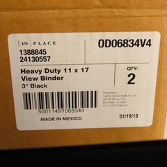 [IN] Place 1388845 24130557 heavy Duty 11″ x 17″ View Binder 3″ Black Lot Of 2