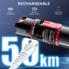 VFL Fiber Optic Tester Kit, FC to LC, 30-100km Visual Fault Locator