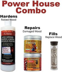 PC Products 84113 Rotted Wood Repair Kit, Water-Based Hardener, Epoxy Paste &…