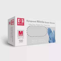 Synguard Nitrile Exam Gloves Powder-Free Blue medium and large (4x 100/Bx)