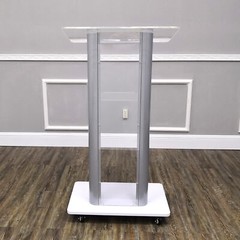 Clear Acrylic Plexiglass Podium Steel Sides Church Pulpit School Lectern Funeral