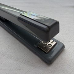 Vintage Blue Gray Swingline Model 401 Metal Desktop Stapler USA Works