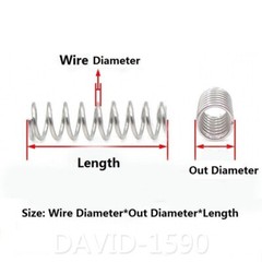 0.6mm Wire Dia. 4mm – 12mm Outside Dia. Compression Spring 304 Stainless Steel