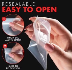 Clear 2mil Reclosable Zipper Poly Bags Self Seal Plastic Poly Bags MANY Sizes
