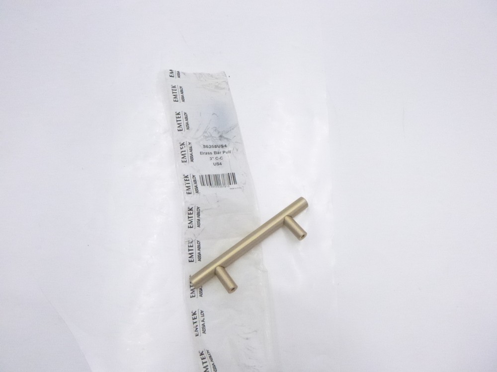 Emtek 86358US4 Satin Brass 3″ Center to Center Cabinet Bar Pull