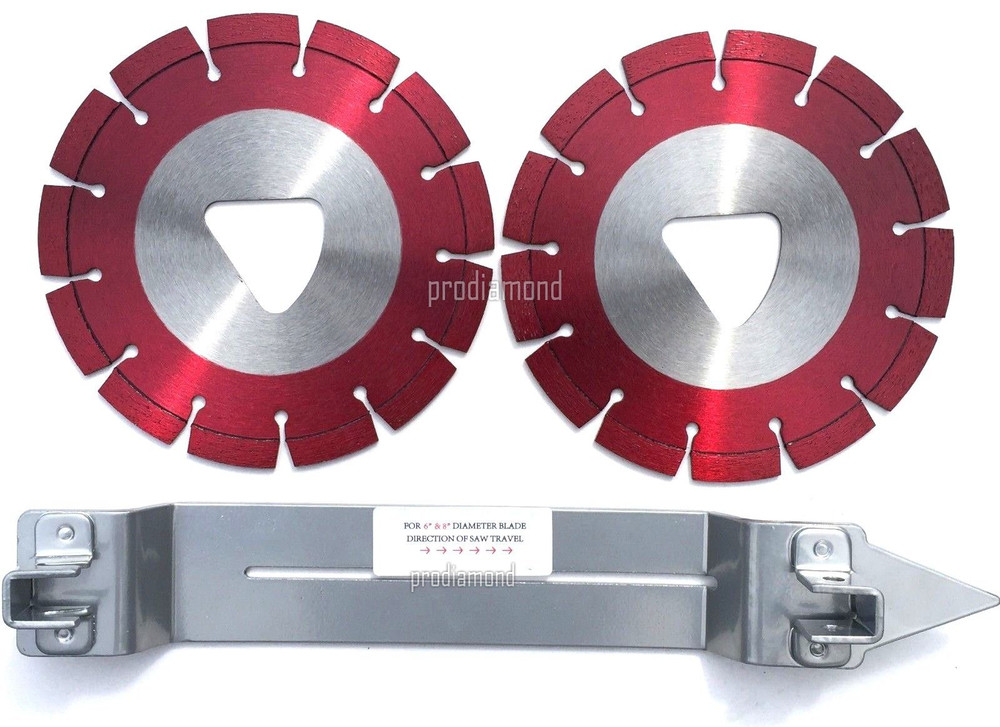 2PK-5″ Husqvarna Soff-Cut /RED Color Diamond Blade w/1Skid Plate Asphalt-BEST