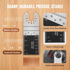 Universal Quick Release, 30-Pieces Multi Tool Blade Kit, 8 Types for Wood, Metal