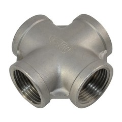 1“ 1 inch NPT Thread 4 Way Female Cross Coupling Connector SS304 Pipe Fitting