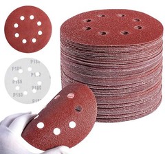 100PCS 5 Inch Sanding Disc 40 60 80 120 180 220 320 Grit Hook Loop Sandpaper Pad