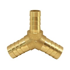 5/16″x5/16″x1/4″ Brass Reducing Y 3-Way Union Hose Barb Fitting for Air Fuel