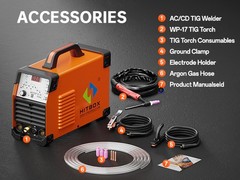 HITBOX 5in1 Aluminum AC DC TIG Welder Pulse/HF 200A MMA TIG Welder + Foot Pedal