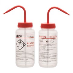 Acetone Wash Bottle, 500ml – Wide Mouth, Pre-Labeled – LDPE – Eisco Labs
