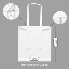 TOPDesign 24-Pack Economical 16″x15″ White Cotton Tote Bag, Medium,