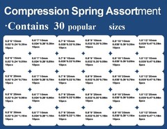 Compression Springs Assortment Kit 30Different Sizes Mini Spring Silver