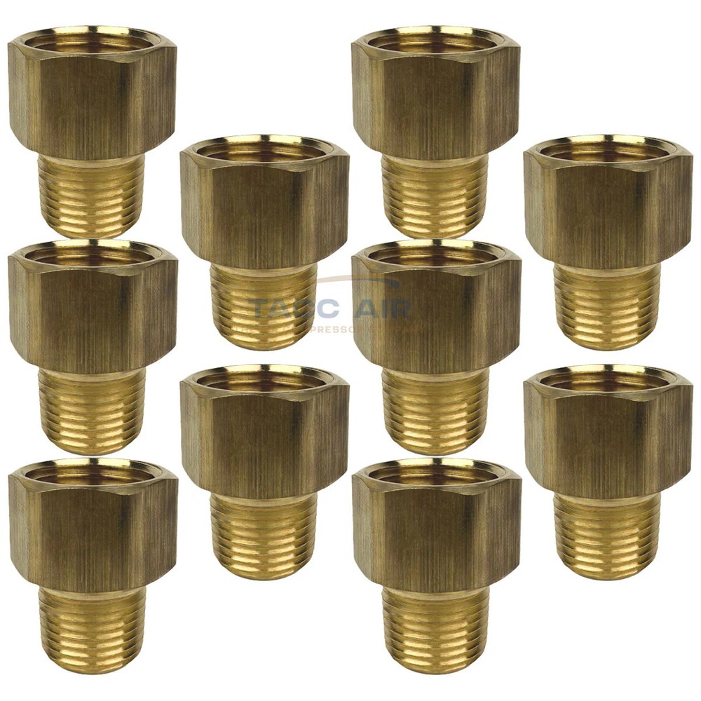 10 Pack Brass Reducer Adapter 1/2″ Female X 3/8″ Male NPT Pipe Reducing Fitting