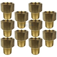 10 Pack Brass Reducer Adapter 1/2″ Female X 3/8″ Male NPT Pipe Reducing Fitting