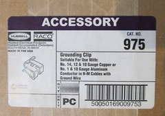 100-PACK HUBBELL RACO 975 GROUNDING CLIPS GREEN 10/12/14 AWG COPPER/ ALUMINUM