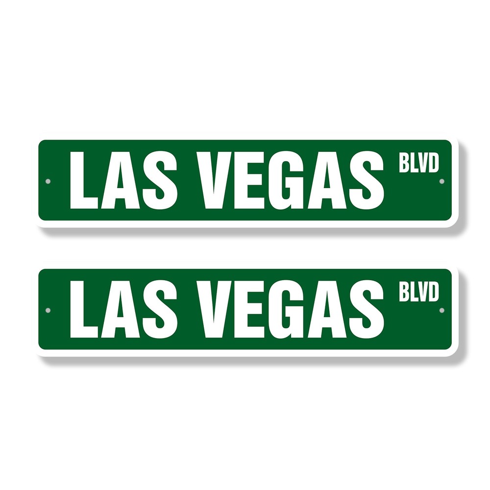 LAS VEGAS BLVD Street Sign (2 Pack) casinos entertainment shows musicals bars