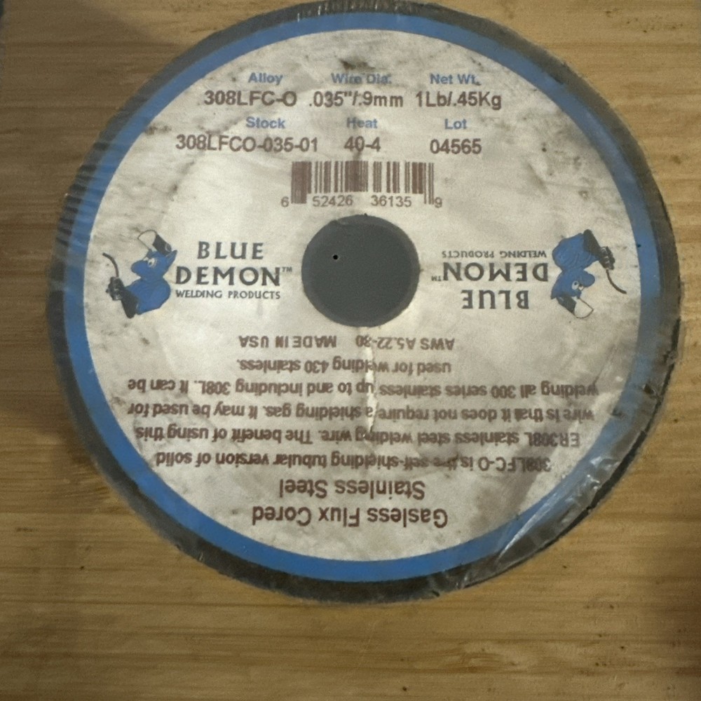 308LFC-O .035” / 9 mm Stainless Steel 1 Lb Spool MiG Wire Blue Demon