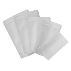 100pcs New Rounded Corner White Kraft Stand Up QuickQlick™ Bags Different Sizes
