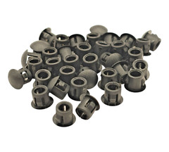 3/16″ Hole Nylon Locking Panel Plugs Black/White Dome Cover 15/64″ Top Width