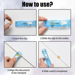 3 Pcs Portable Binder Paper Clam Clip Dispenser with 300 Pcs Metal Refill Clips