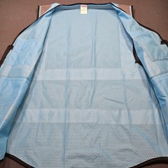 XIAKE Blue Reflective Safety Vest Full Zip Sleeveless V-Neck Breathable Men’s S