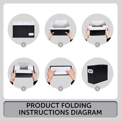 File Box for Hanging File Folders Collapsible Cardboard Box Filing Organizer