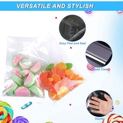 100 Pack 4.75×6.5 Inch Clear Resealable Cello Cellophane Bags 1.2mil Poly