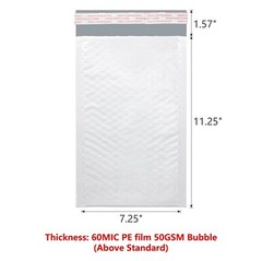 KSK Packaging 7.25″ x 11.25″ Poly Bubble Mailers Padded Envelopes