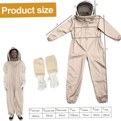 XXL Full Body Beekeeping Suit Ventilated Veil Hood with Gloves Beekeeper Outfit