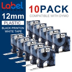 10-Pk/Pack D1 Label Tape 45013 S0720530 for DYMO 12mm LabelManager 160 280 420P