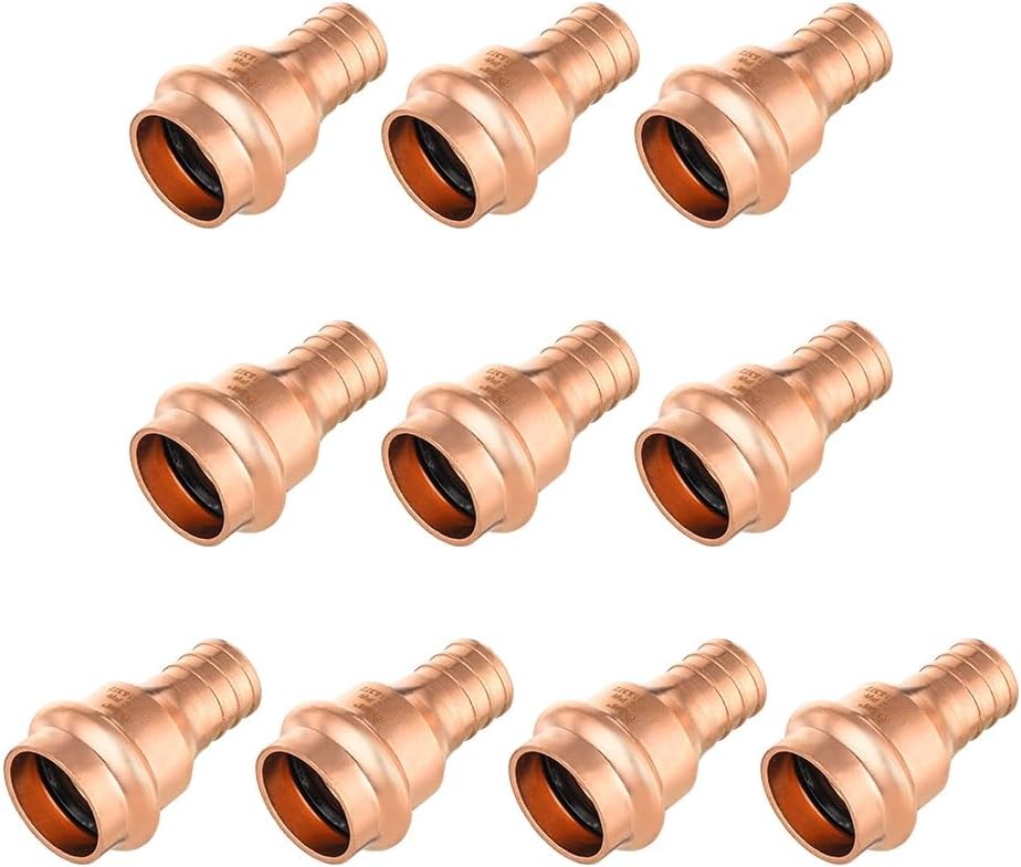 1/2″ Copper Press x 1/2″ PEX Crimp Coupling Adapter (Pack of 10)