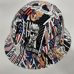 full brim hard hat custom hydro dipped IN TRUMP 2024 STICKER BOMB TRUMP NEW
