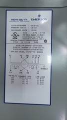 Emerson HS12F1BS Transformer 1kva 120/208/240/277v-ac 120/240v-ac 1ph
