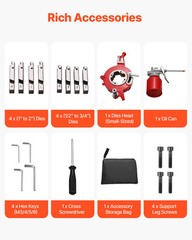 VEVOR Electric Pipe Threader Machine 900W 2-Speed Threading Cutter 1/2″ to 4″