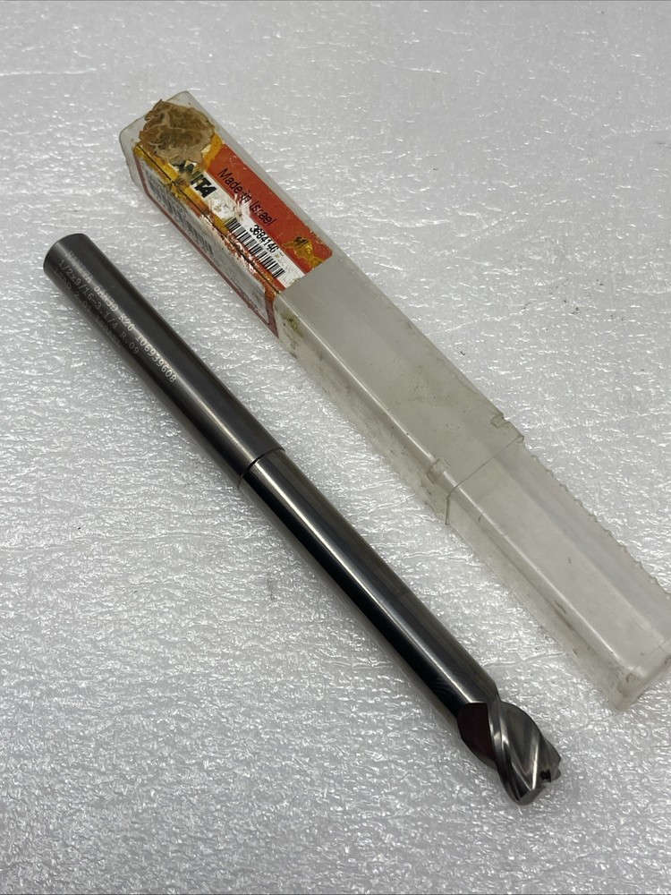 1/2” Hanita Carbide End Mill, 3 Flute, Extra Length, 6” OAL, .090” Radius, Neck