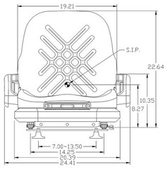 Universal Black Vinyl Forklift Suspension Seat fits Doosan etc