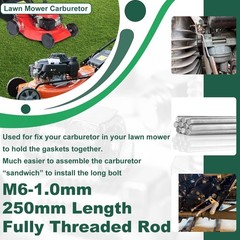 M6 Fully Threaded Rod, 4PCS M6-1.0Mm X 250Mm All Threaded Rods, 304 Stainless S