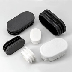 Oval Plastic Blanking End Cap Caps Tube Pipe Inserts Plug Bung Steel Leg Black