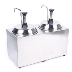 1600W Commercial Hot Fudge Warmer Nacho Cheese Sauce Warmer with Pump Dispenser