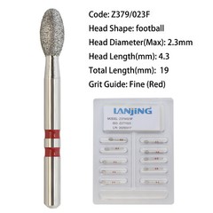 Zirconia Diamond Burs Dental Adjustment FG Round End Taper Cylinder Football
